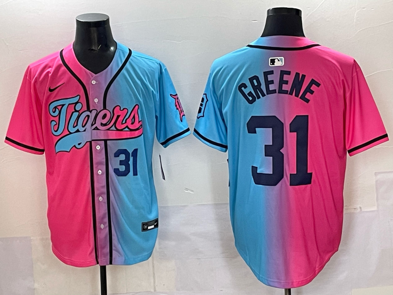 Men 2025 Detroit Tigers #31 Greene Blue pink Game Nike MLB Jersey style 039->seattle seahawks->NFL Jersey